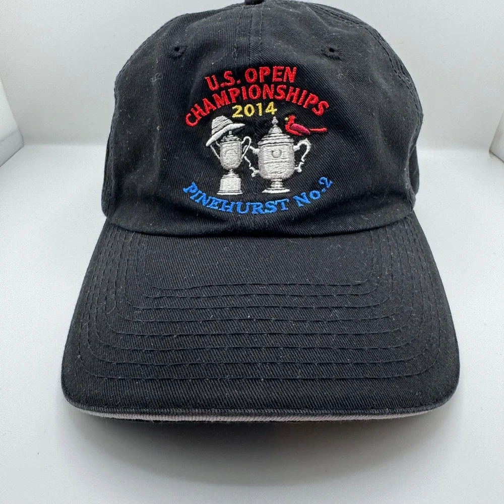 USGA Golf Hat Unisex OSFA Black Good 2014 US Open Pinehurst No 2 Member Cap